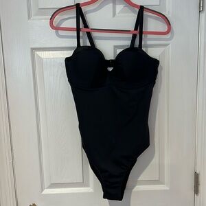 Pour Moi? black one piece smoothing swimsuit, size 38C